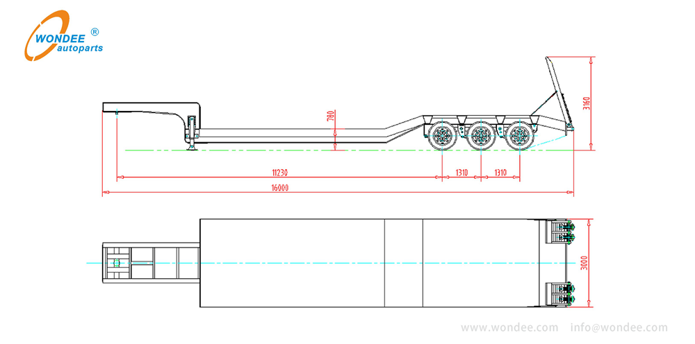 WONDEE lowbed semi trailer (2) Wondee Lowed Semi Trailer (2)