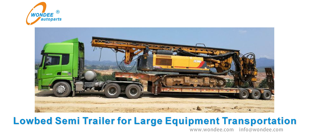 WONDEE lowbed semi trailer transportation (2) Wondee Lowbed Semi -Trailer Transportation (2)