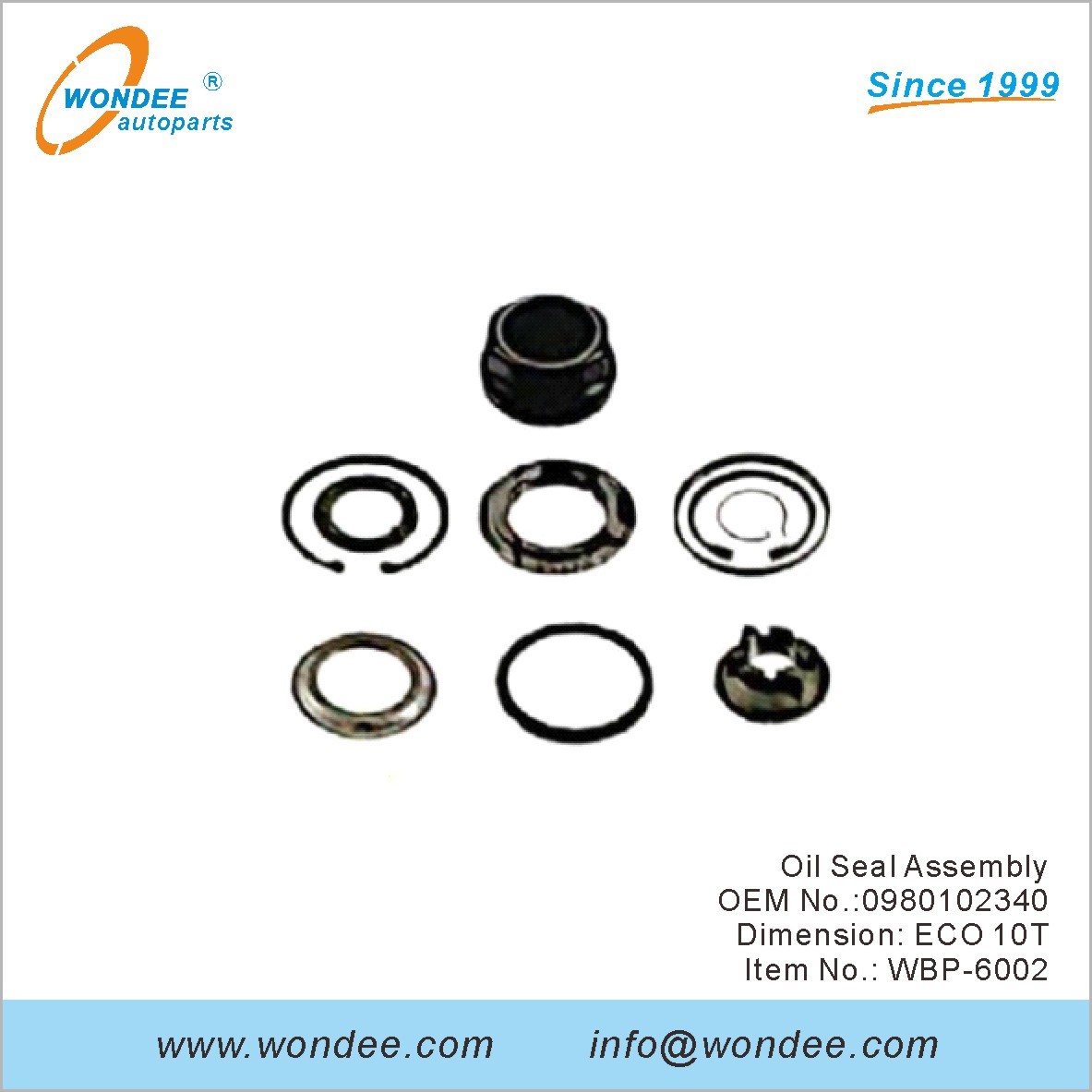 Сборка масляного уплотнения OEM 0980102340 для BPW от Wondee