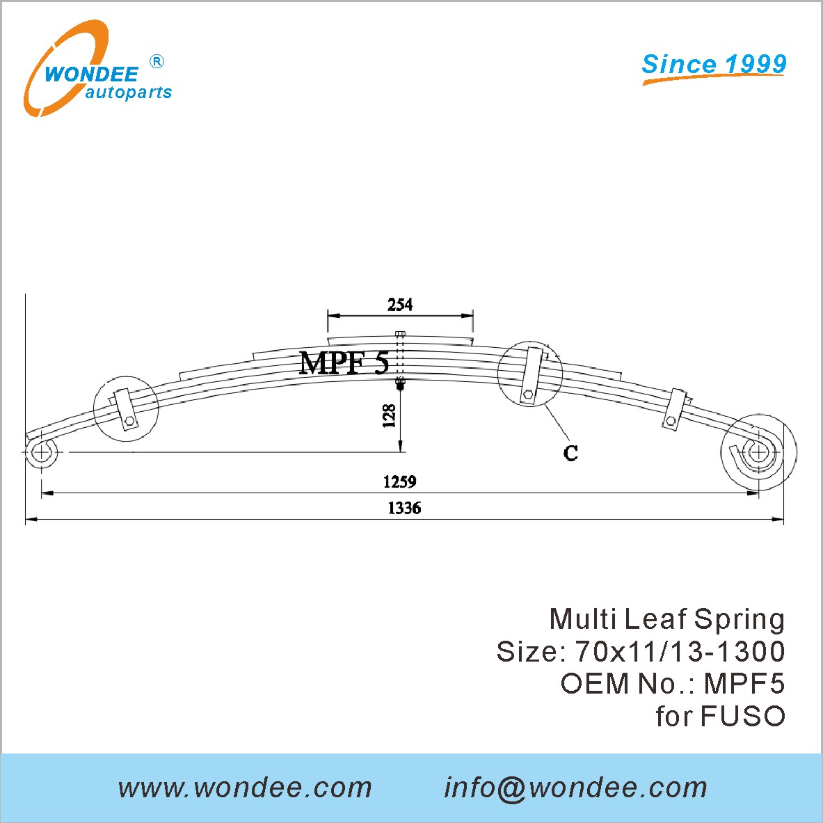 Wondee Light Duty Truck Leaf Spring OEM MPF5 для fuso
