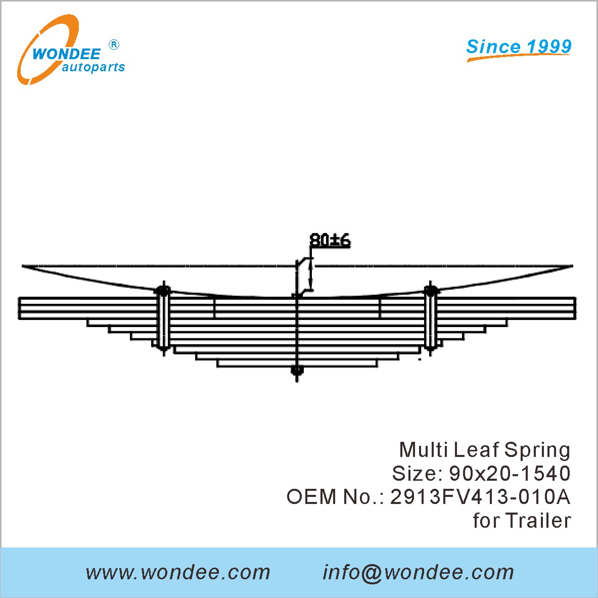 Wondee Heavy Duty Truck Leaf Spring OEM 2913FV413-010A для трейлера