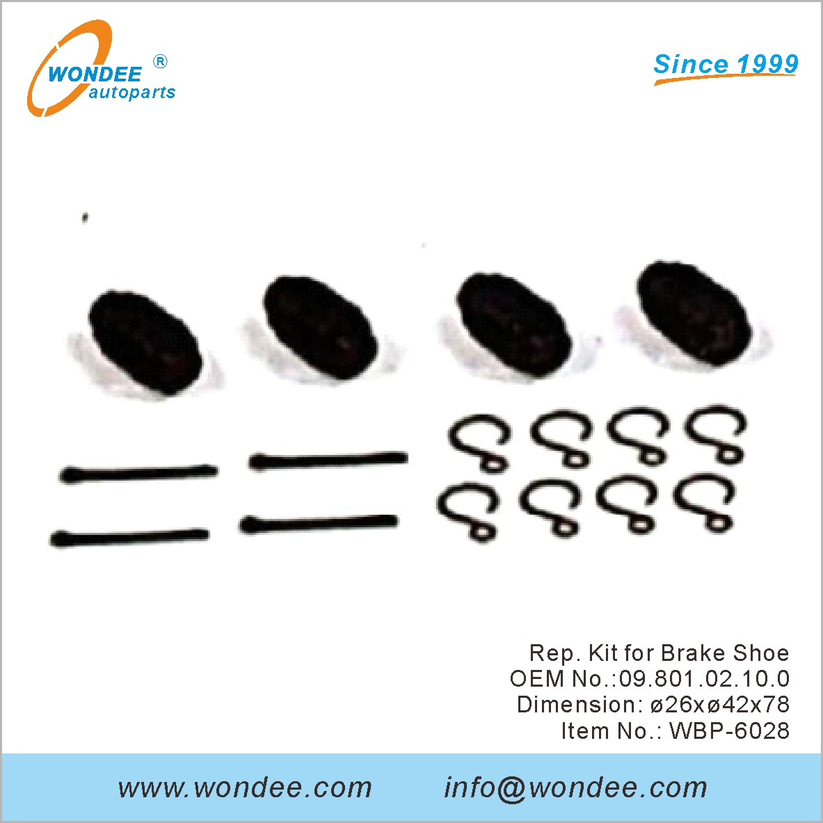 Rep Kit для тормозной обуви OEM 0980102100 для BPW от Wondee
