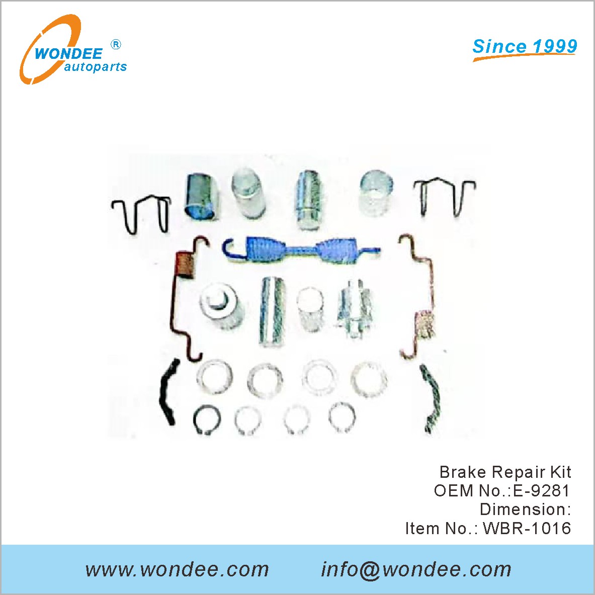 Комплект для ремонта тормозов OEM E-9281 от Wondee