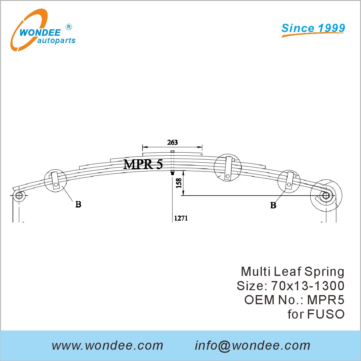 Wondee Light Duty Truck Leaf Spring OEM MPR5 для fuso