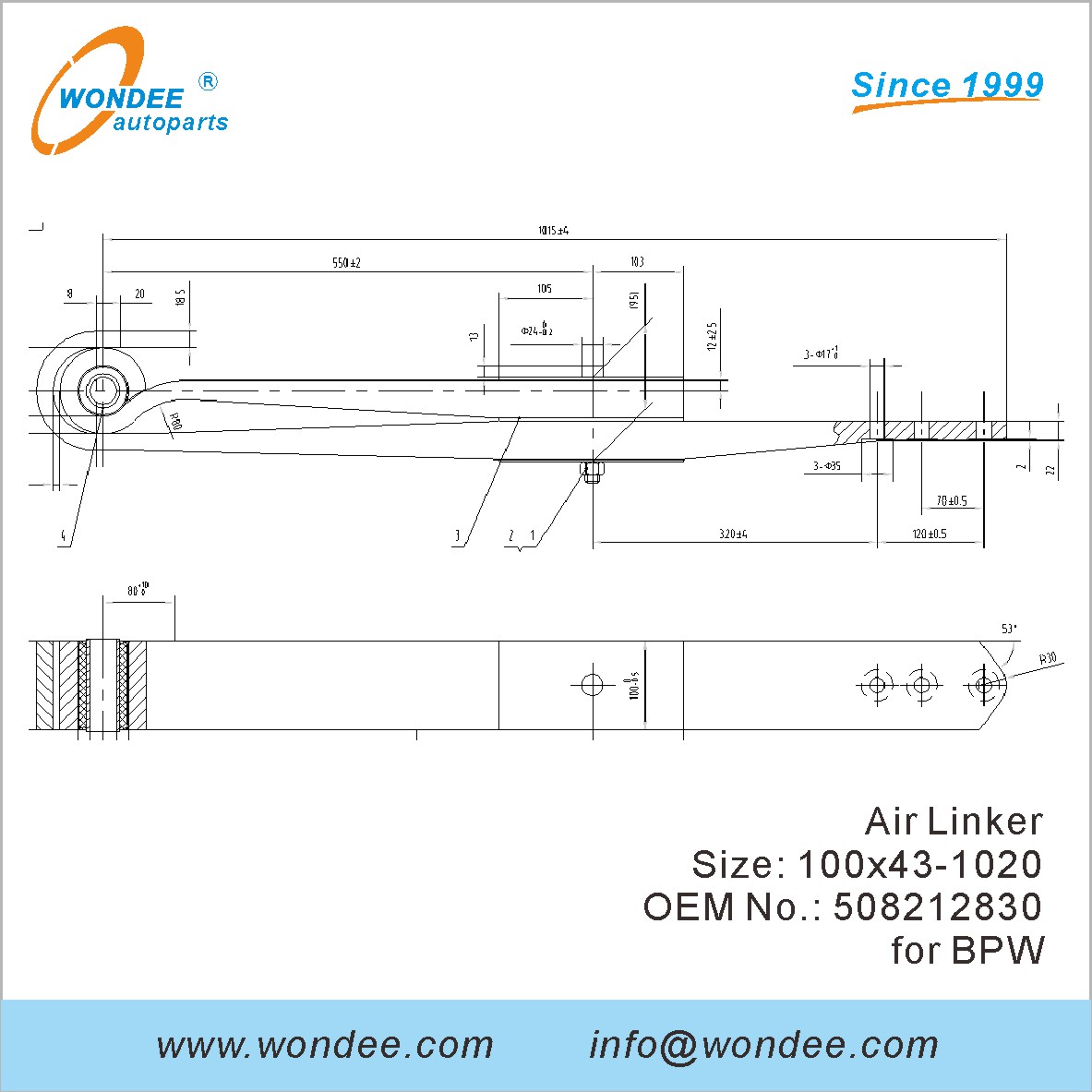 Wondee Autoparts Air Linker OEM 508212830 для BPW