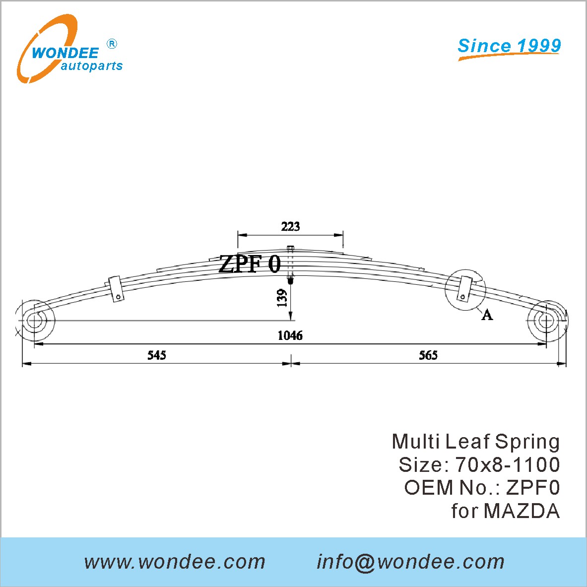 Wondee Light Duty Truck Leaf Spring OEM ZPF0 для Mazda