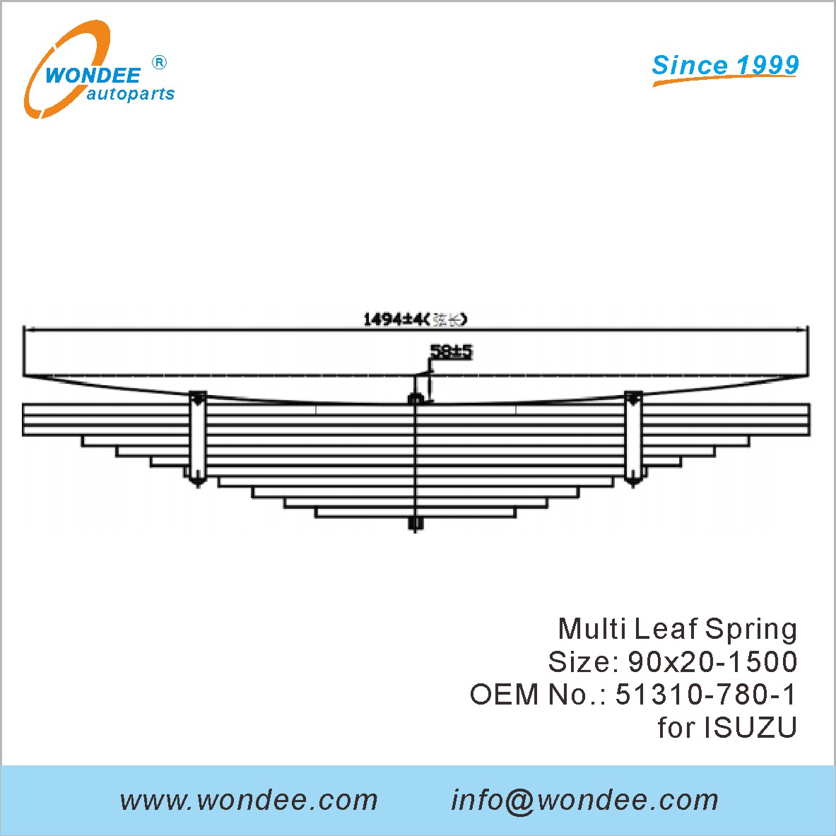 Wondee Heavy Duty Truck Leaf Spring OEM 51310-780-1 для Isuzu