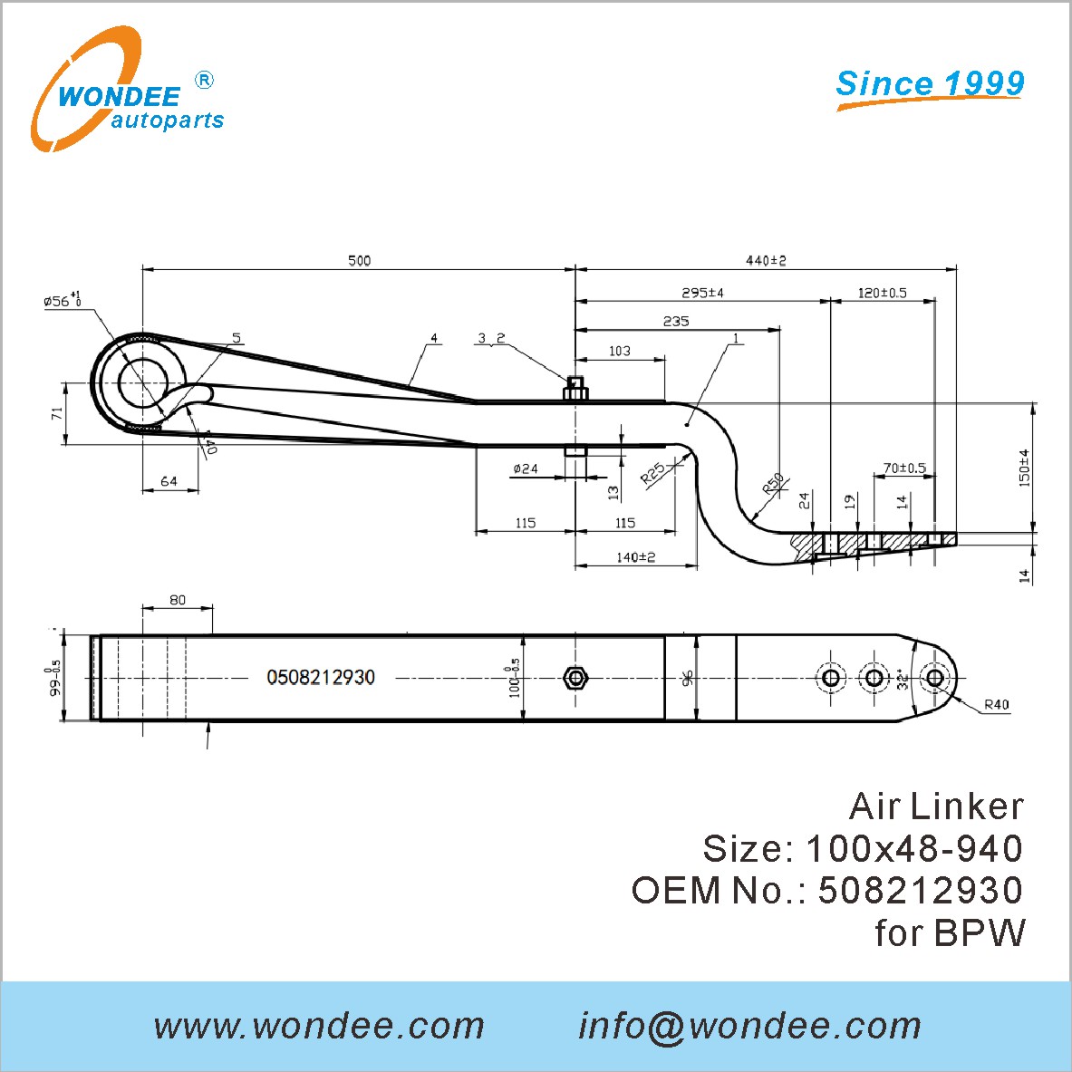Wondee Autoparts Air Linker OEM 508212930 для BPW