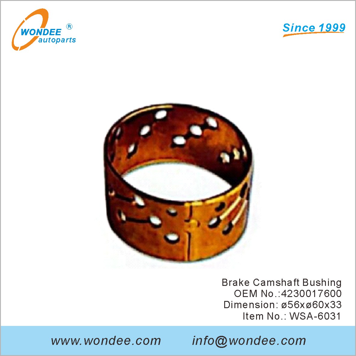 Тормозное втулка распределительного вала OEM 4230017600 для SAF от Wondee