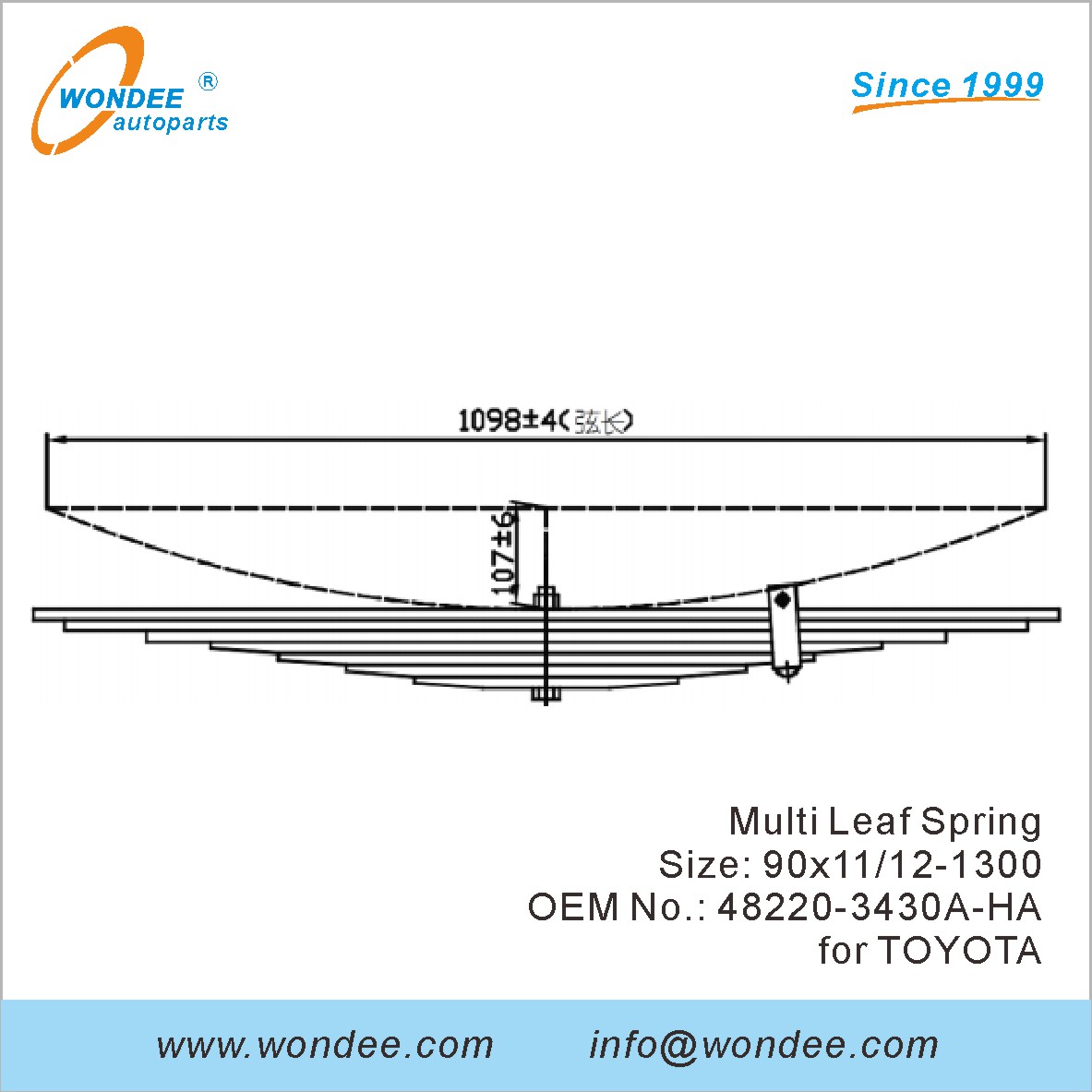 Wondee Heavy Duty Truck Leaf Spring OEM 48220-3430A-HA для Toyota