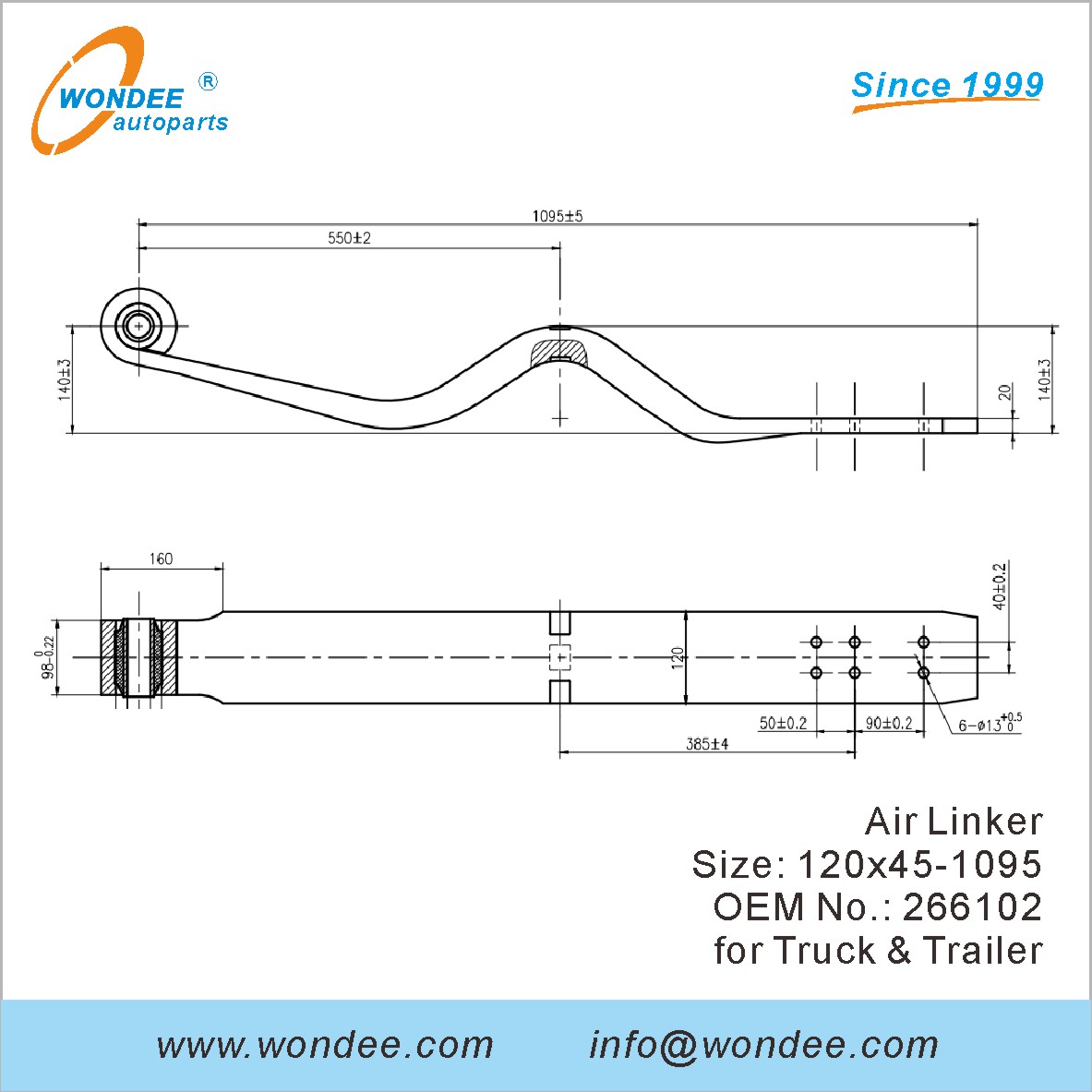 Wondee Autoparts Air Linker OEM 266102 для грузовиков и трейлера