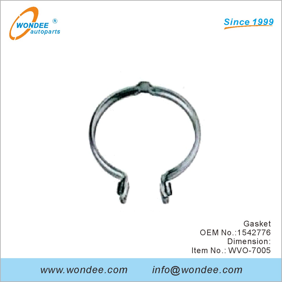 Gasket OEM 1542776 для Volvo от Wondee