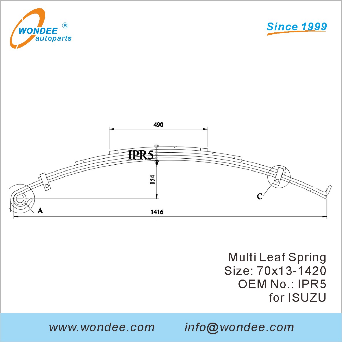Wondee Light Duty Truck Leaf Spring OEM IPR5 для Isuzu