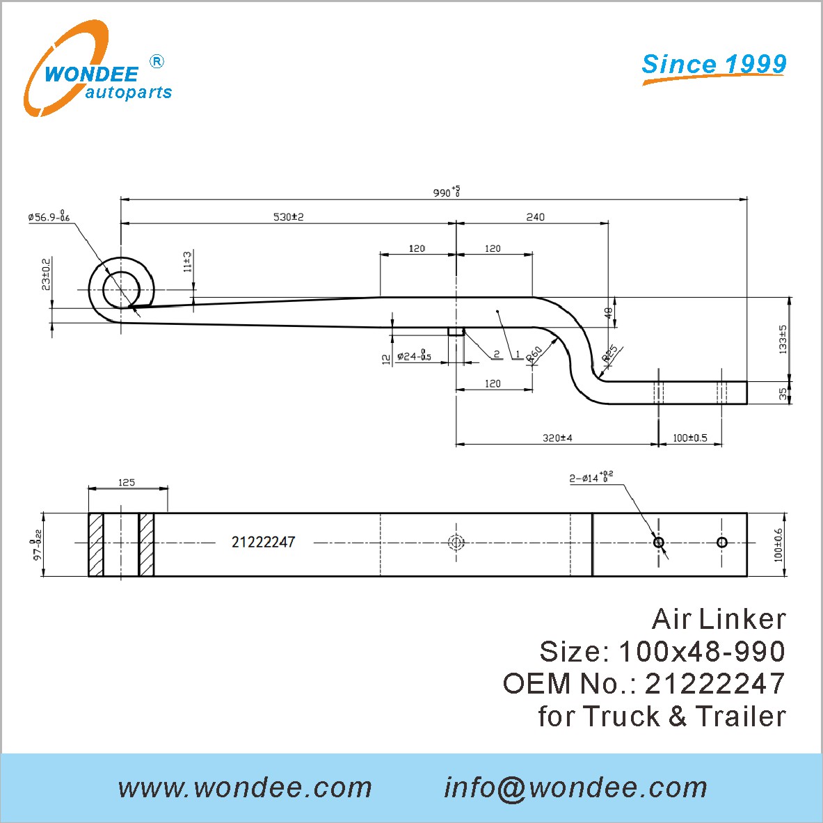 Различный тип OEM -номер Leaf Springs Air Linkers для трейлеров и грузовиков