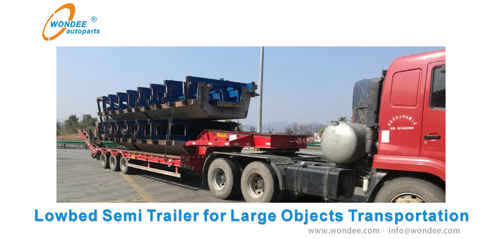 WONDEE lowbed semi trailer transportation (1) Wondee Lowbed Semi -Trailer Transportation (1)