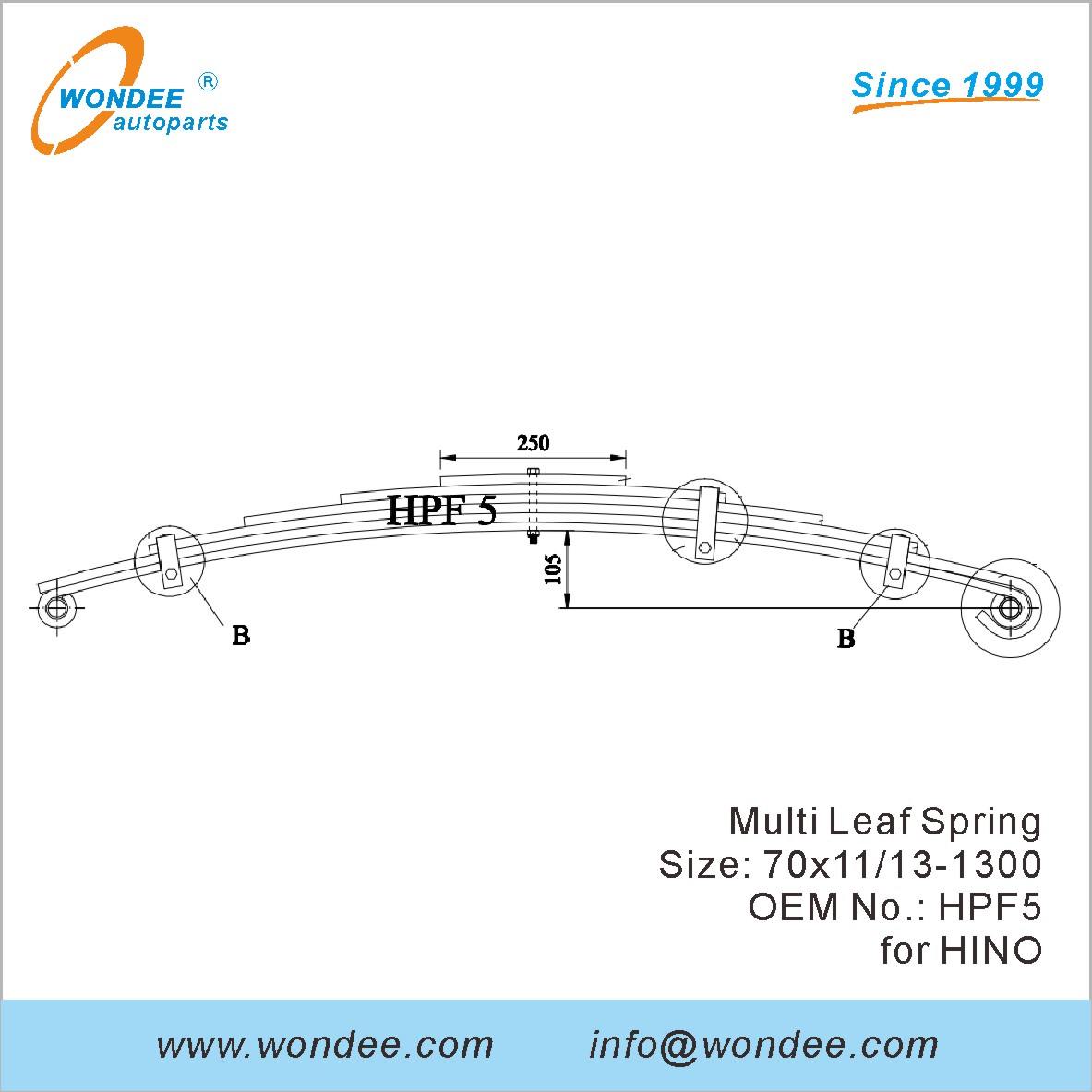 Wondee Light Duty Truck Leaf Spring OEM HPF5 для Hino