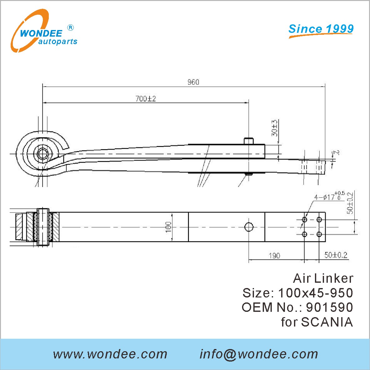 Wondee Autoparts Air Linker OEM 901590 для Scania