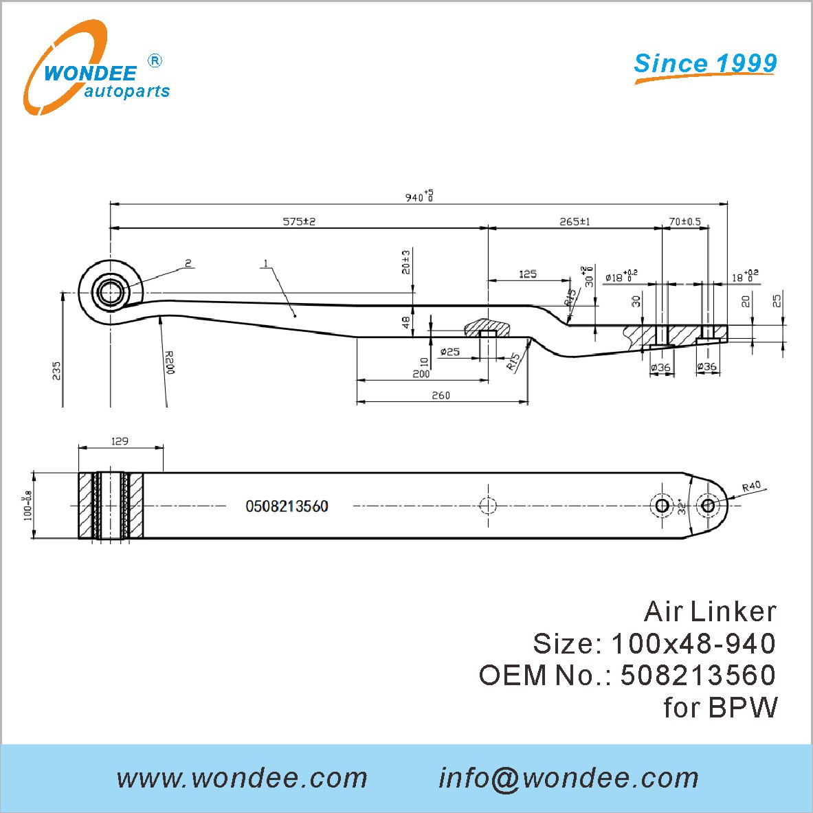 Wondee Autoparts Air Linker OEM 508213560 для BPW