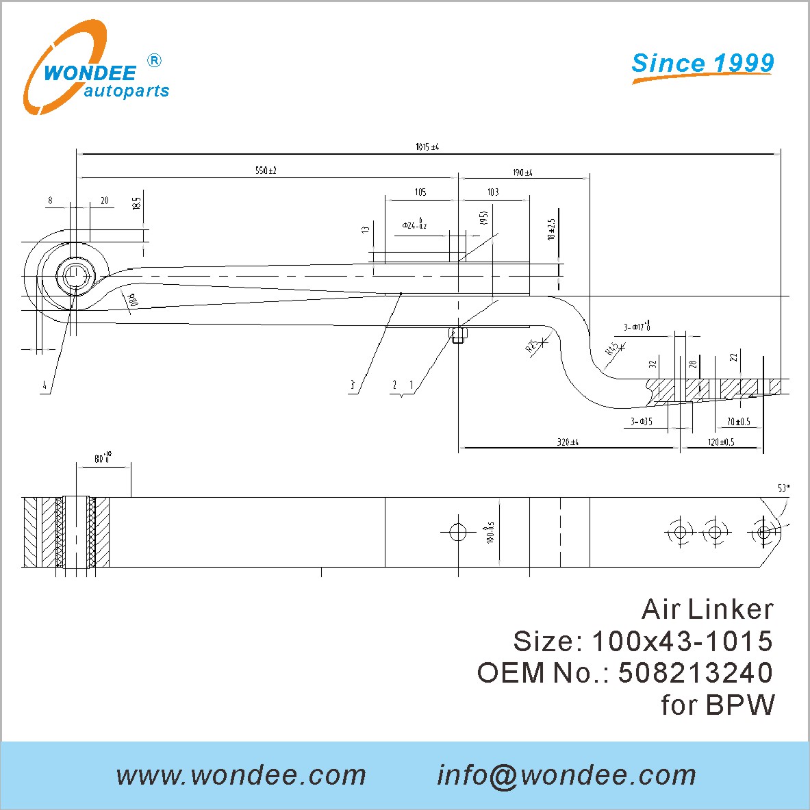 Wondee Autoparts Air Linker OEM 508213240 для BPW