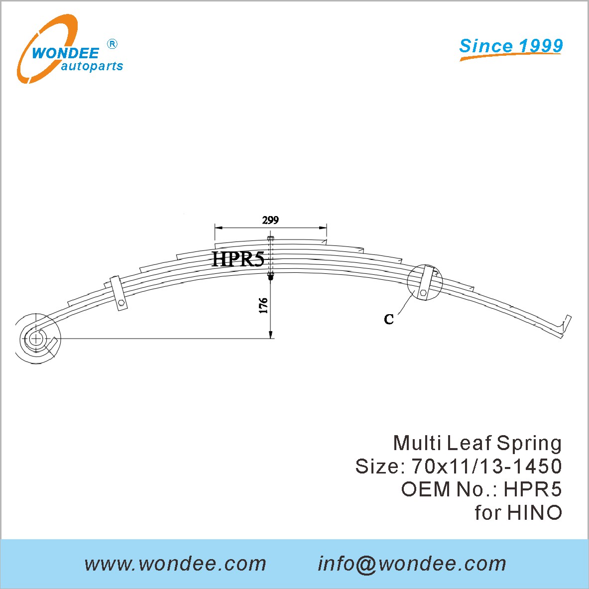 Wondee Light Duty Truck Leaf Spring OEM HPR5 для Hino