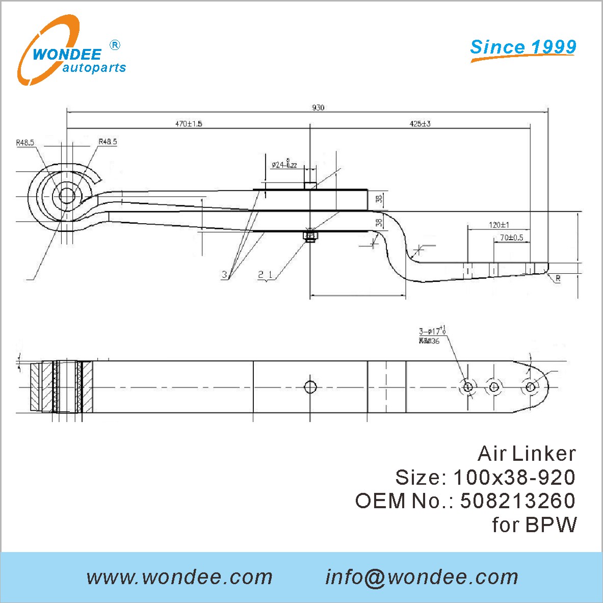 Wondee Autoparts Air Linker OEM 508213260 для BPW
