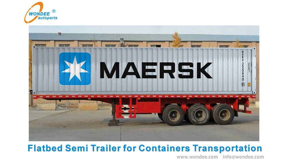 Wondee Flatbed Semi Trailer для контейнера
