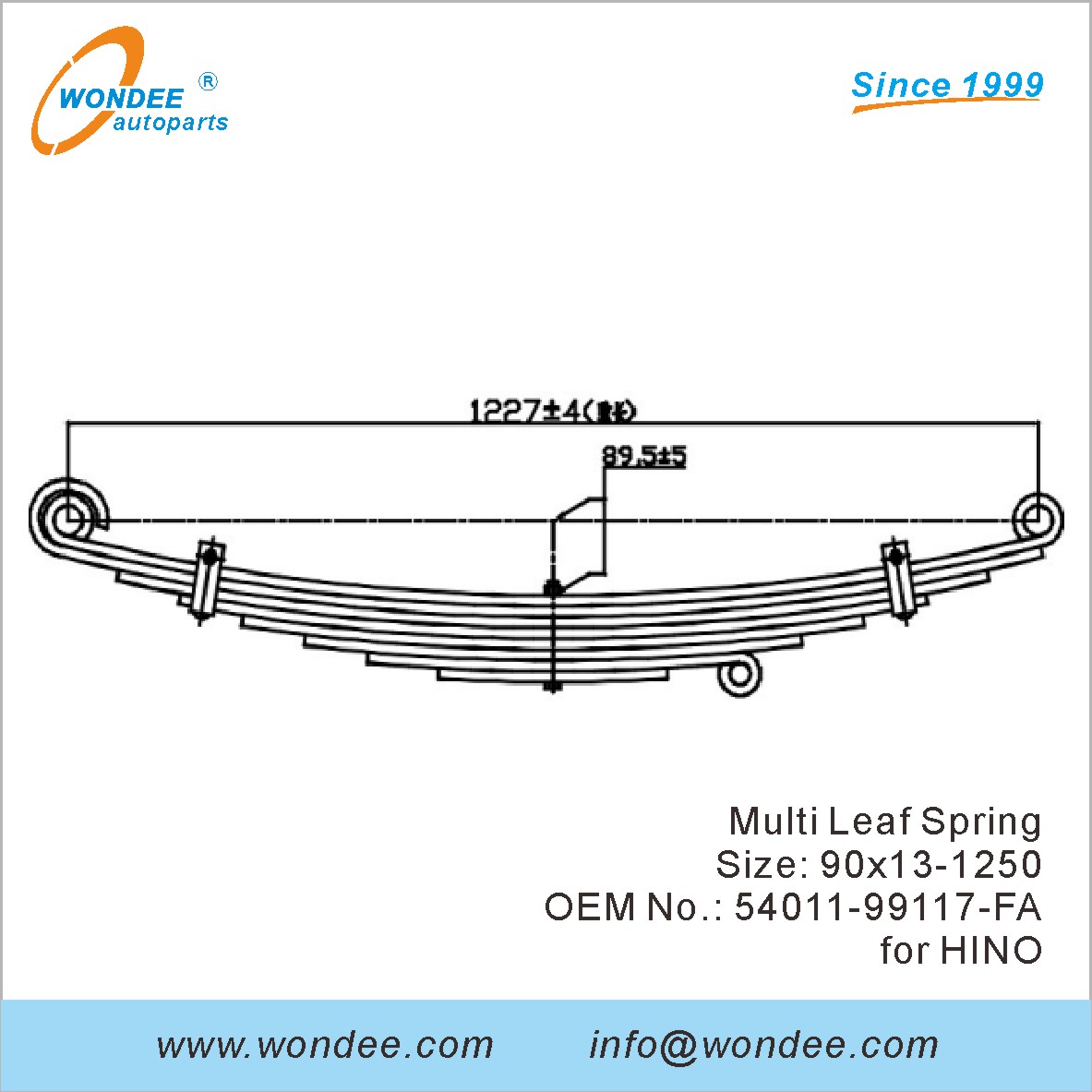 Wondee Heavy Duty Truck Leaf Spring OEM 54011-99117-FA для Hino