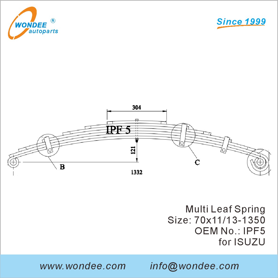 Wondee Light Duty Truck Leaf Spring OEM IPF5 для Isuzu