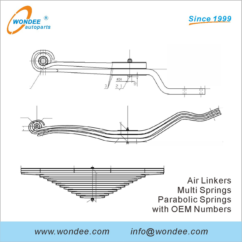 Различный тип OEM -номер Leaf Springs Air Linkers для трейлеров и грузовиков