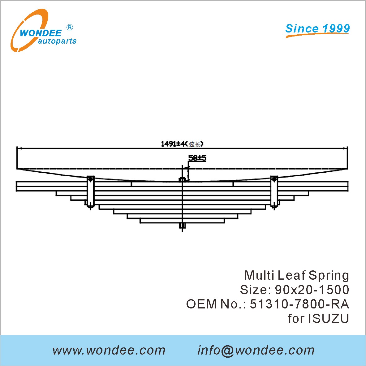 Wondee Heavy Duty Truck Leaf Spring OEM 51310-7800-RA для Isuzu