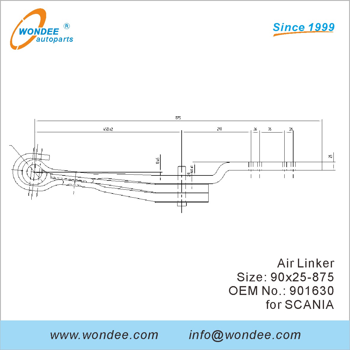 Wondee Autoparts Air Linker OEM 901630 для Scania