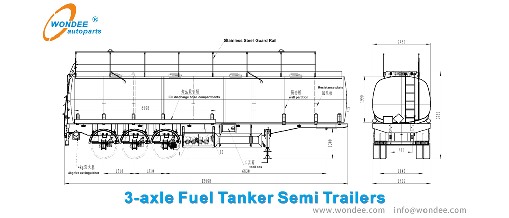 WONDEE fuel tanker semi trailer (3) Wondee Fuel Racker Semi Trailer (3)