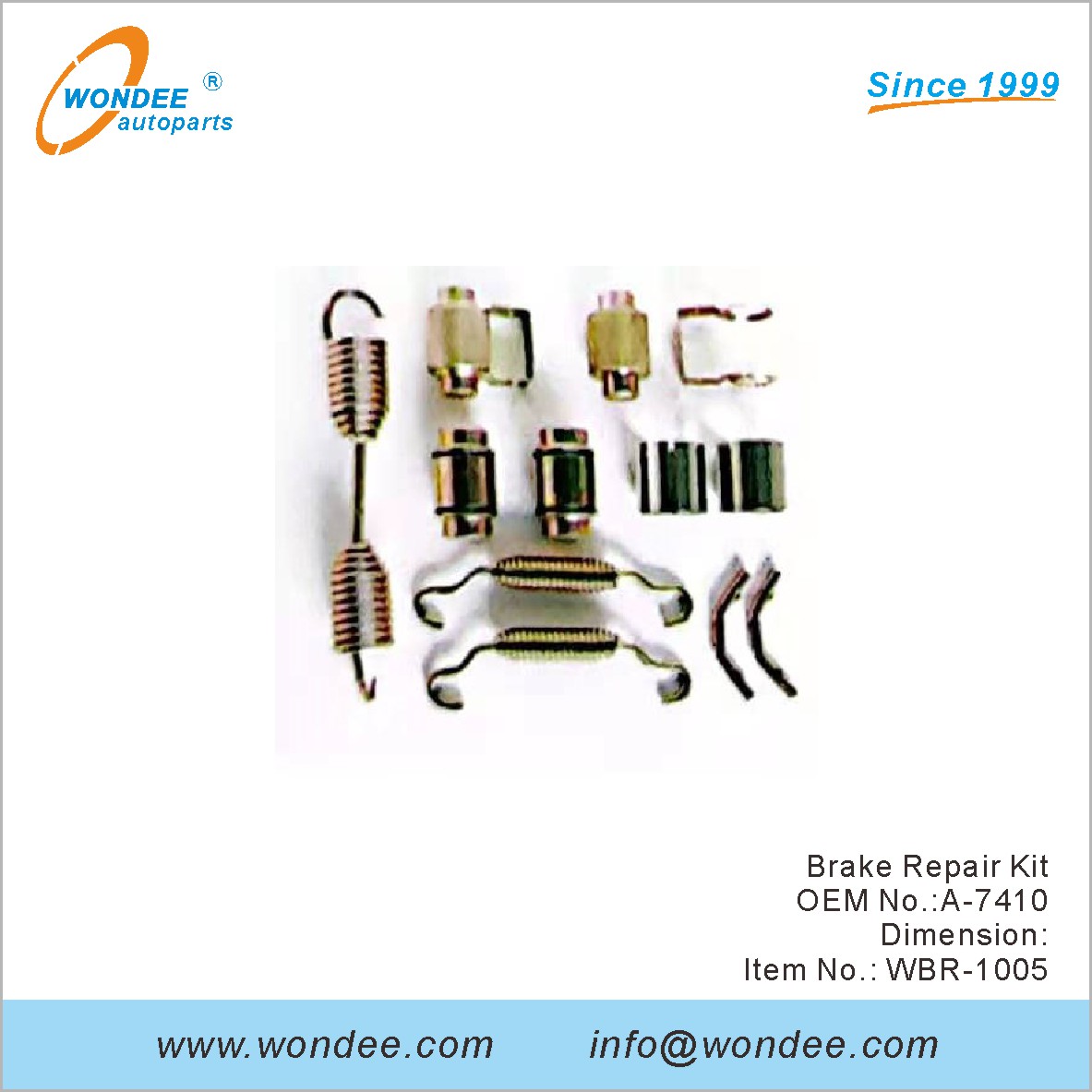 Комплект для ремонта тормозов OEM A-7410 от Wondee