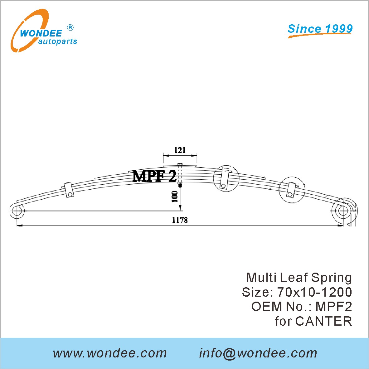 Wondee Light Duty Truck Leaf Spring OEM MPF2 для Canter