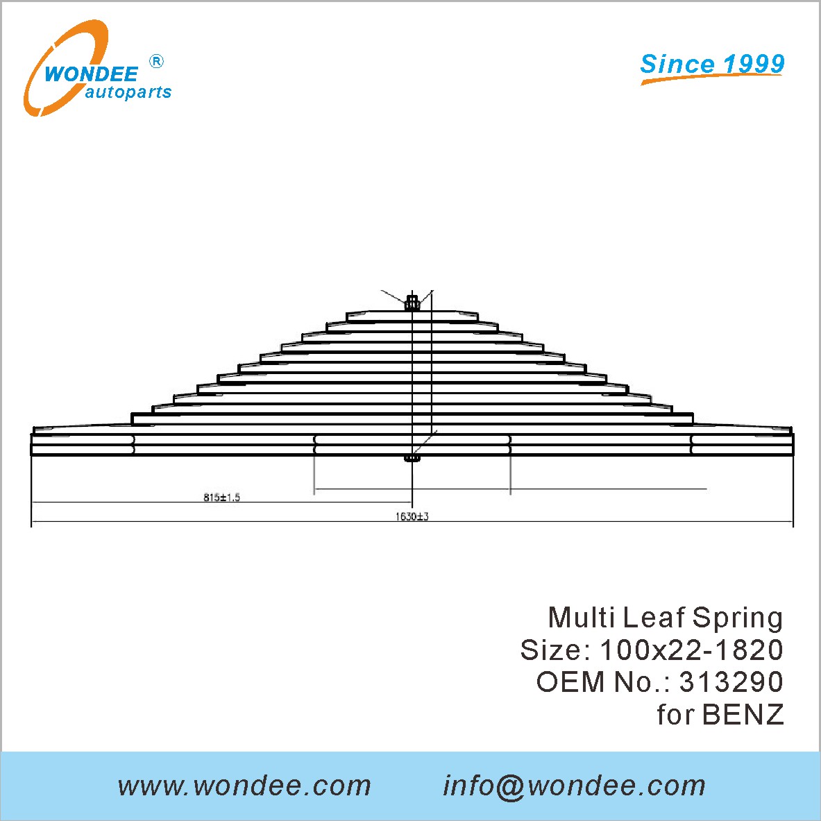 Wondee Heavy Duty Truck Leaf Spring OEM 313290 для Benz
